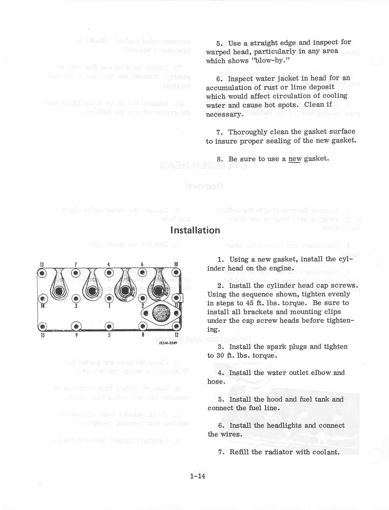 Farmall Cub 1949 cylinder head bolts Farmall Cub
